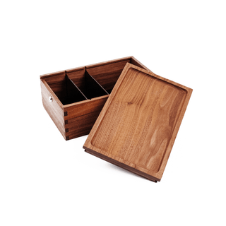 Cutie depozitare 'MARLEY' cu incheietoare | Black Walnut - 31,8x20,2cm