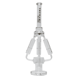 Bong din sticla 'TSUNAMI' Sprinkler Perc. Quad | Transparent - 52,5cm