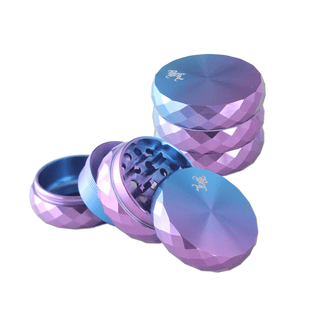 Grinder 'BLACK LEAF' Alu Rainbow | 4-Part - 53mm