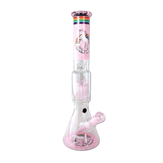 Glass Bong 'BLACK LEAF' Bitch Piston Perco | 45cm - Boxed
