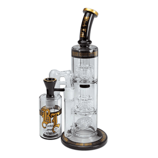 Glass Bong 'BLACK LEAF' Blatant Multilevel | 35.5cm - Boxed