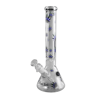 Bong din sticla 'BLACK LEAF' Pastel Leaves | 30cm