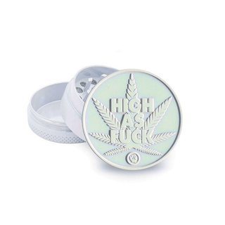 Grinder 'FIRE-FLOW' High As Fuck Silver | 3-Parti - 40mm