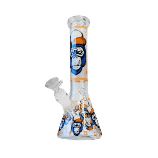 Bong din sticla 'BLACK SHEEP' Orange Gorilla | Fosforescent - 25cm
