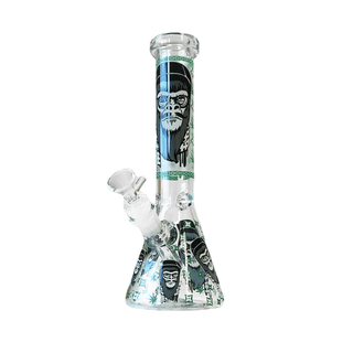 Bong din sticla 'BLACK SHEEP' Green Gorilla | Fosforescent - 25cm