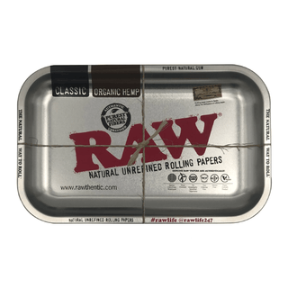 RAW' Metallic Silver Rolling Tray | 17.5x27.5cm