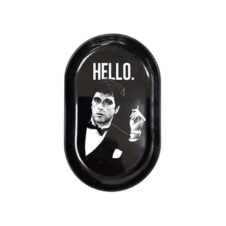 Mini Metal Rolling Tray 'HELLO' Scarface | 13x8cm.