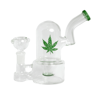 Bong din sticla 'LEAF' Dome Ring | Green - 16cm
