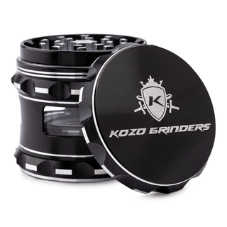 Grinder with Glass 'KOZO' Black | 4-Part - 63mm.