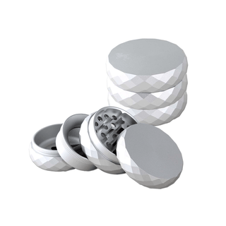 Grinder 'BLACK LEAF' Alu Silver | 4-Part - 53mm