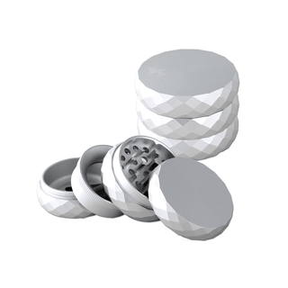 Grinder 'BLACK LEAF' Alu Silver | 4-Parti - 53mm