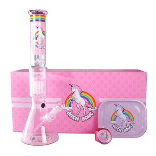 Bong din sticla 'BLACK LEAF' Bitch Piston Perco | 45cm. - Boxed
