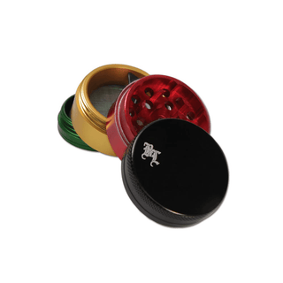 Grinder 'BLACK LEAF' Rasta | 4-Parti - 39mm