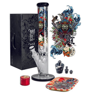 Bong din sticla 'BLACK LEAF' Ronin & Geisha 'KIT BOX' | 40,5cm