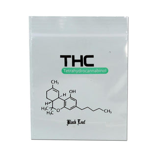 Pungi Zip-Lock 'BLACK LEAF' THC | 35x35mm. - x100