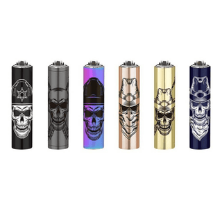 CLIPPER Metal Lighter Western Skulls