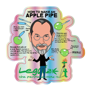 Sticker holografic 'LEGALIZEIT' Apple Pipe | 8,92x9cm