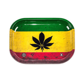 Tava de rulat 'V-SYNDICATE' Rasta Leaf | 14x18cm