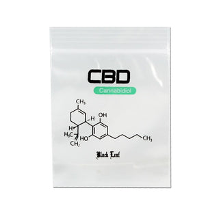 ‘BLACK LEAF’ CBD Zip-Lock Bags | 35x35mm - x100