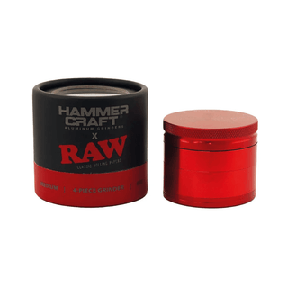 Grinder 'RAW & HAMMER CRAFT' Red | 4-Parti - 55mm