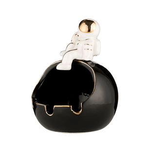 ASHTRONAUT Black & Gold Ashtray | 14cm.