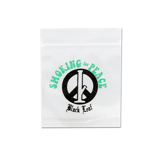 Pungi Zip-Lock ‘BLACK LEAF’ Smoking For Peace | 35x35mm. - x100