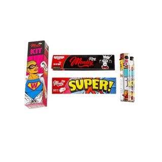 Rolling Papers & Filters with 'MONKEY KING' Atomic Lighter | King Size Slim - x32