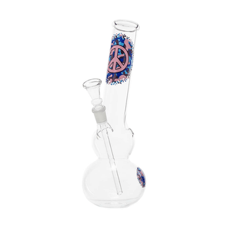 GREENLINE' Glass Bong Round Peace | 26cm.