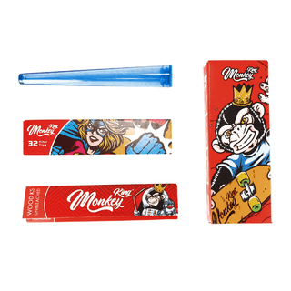 Rolling Papers & Filters with Cigarette Holder 'MONKEY KING' Smokers Mix | King Size Slim - x32