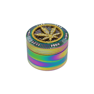 Grinder 'BLING BLING' Leaf Rainbow | 4-Parti - 50mm