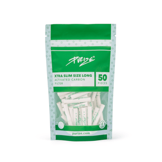 Filtre cu carbune activ ‘PURIZE’ EXTRA LONG SLIM Albe | 6mm.  x50