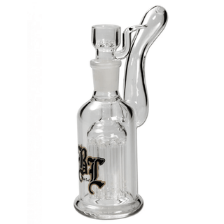 Pipa din sticla 'BLACK LEAF' cu apa | Glaspfeife - 17,5cm