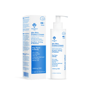 Crema cu CBD 'WEEDNESS CBD' pentru ten uscat, atopic și predispus la eczeme | 1000mg. - 250ml