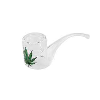 Pipa din sticla 'LEAF' Kinked | 10,5cm