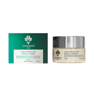 Crema faciala cu CBD 'WEEDNESS CBD' cu protectie solara SPF50 | 1000mg. - 50ml