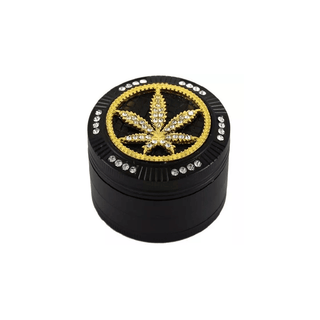 Grinder 'BLING BLING' Leaf Black | 4-Parti - 50mm