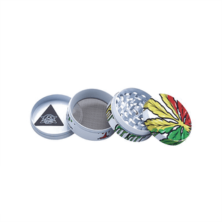 Grinder 'CHAMP HIGH' White Leaf | 4-Parti - 50mm
