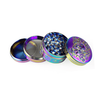 Grinder 'FLORAL SKULL' Rainbow | 4-Parti - 50mm