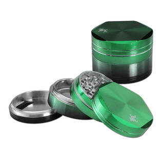 Grinder 'BLACK LEAF' IRIDESCENT Verde | 4-Parti - 62mm