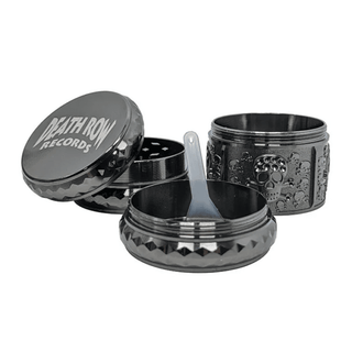 Grinder 'DEATH ROW RECORDS' Skull Metal/Black | 4-Parti - 44mm