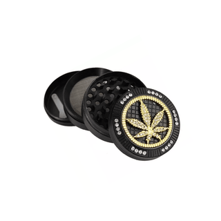 Grinder 'BLING BLING' Leaf Black | 4-Parti - 50mm