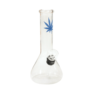 Bong din sticla 'LEAF' Classic | Blue - 15cm