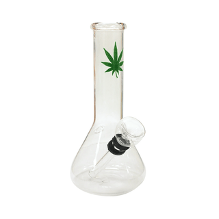Glass Bong 'LEAF' Classic | Green - 15cm