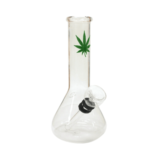 Bong din sticla 'LEAF' Classic | Green - 15cm