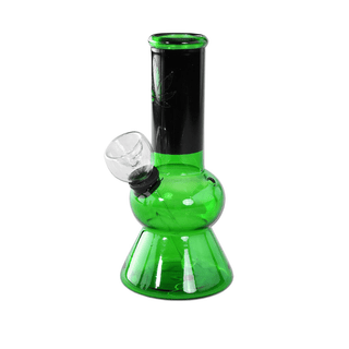Bong din sticla 'HEMP LEAF' Verde | 13,6cm