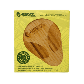 G-ROLLZ' Bamboo Rolling Tray | Alien - 19x23cm.