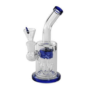 Bong din sticla 'BLACK LEAF' Bubbler Tree Blue | 17cm