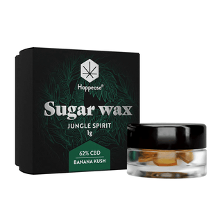 Sugar Wax 'HAPPEASE' cu CBD 62% + Terpeni | Banana Kush - 1gr