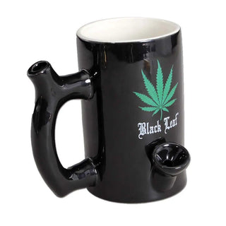 Bong din ceramica 'BLACK LEAF' Wake&Bake | 11,8cm