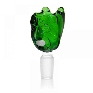 Scared Face Green Bong Bowl - 14mm